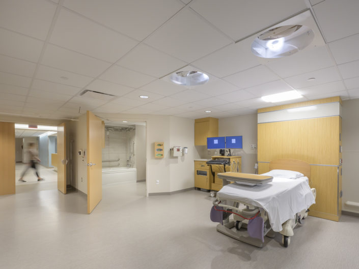 Clinic interior architectural photo, patient room photo