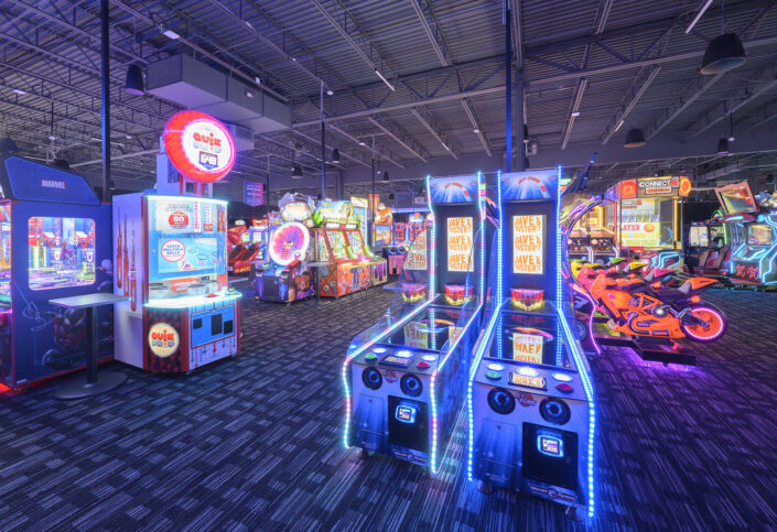 Game room, Game bar, sports bar, arcade, arcade bar, Dave and Busters,