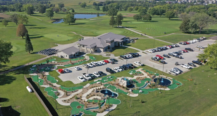 Terrace Hills, Mini Golf, Terrace Hills Altoona, Terrace Hills Clubhouse, Drone Clubhouse photo, Drone building photo, Golf Course Drone photo, Golf course photo, golf course clubhouse photos,