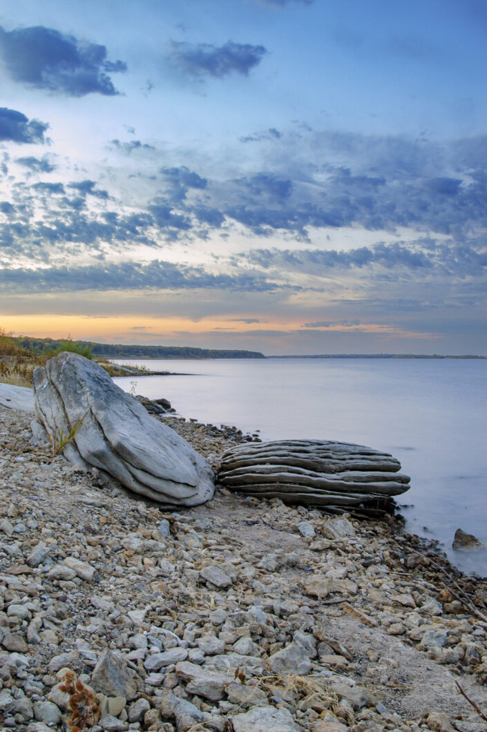 Rocky Shoreline, Lake, Calm