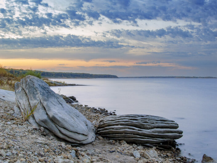 Rocky Shoreline, Lake, Calm