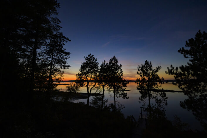 Rocky Shoreline, Lake, Calm, Sunset