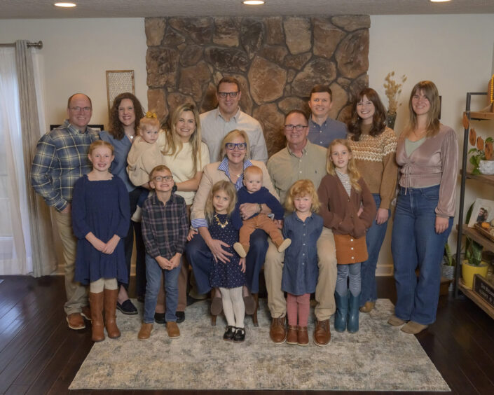 Family photo in home