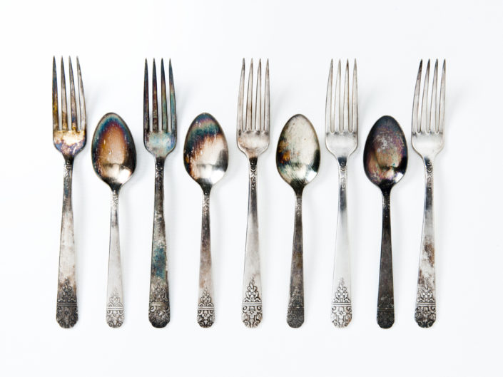 Tarnished silverware